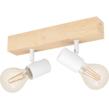 Svítidlo EGLO Stropní/ nástěnné bodové svítidlo 2x E27 'TOWNSHEND 3 dřevo / bílá - EGLO EG 99483
