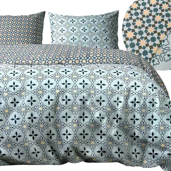 Povlečení Povlečení 200x220 bavlněné POLSKÁ BAVLNA velké listy na šedém pozadí LEAF