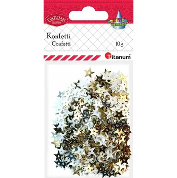 Konfeta Konfety hvězdičky 10g zlaté a bílé