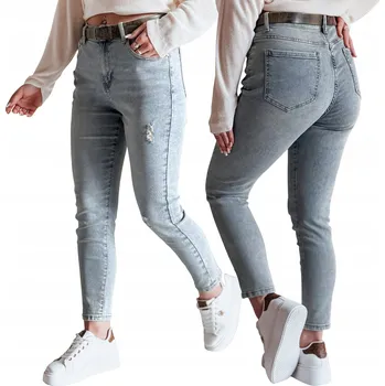 Dámské džíny Dámské džíny slim fit s páskem modré UY2418 - L