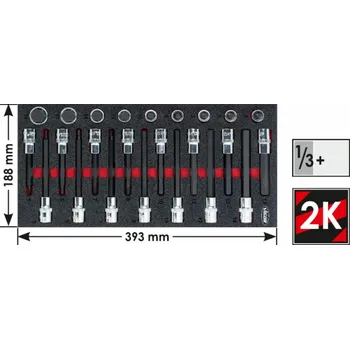 Vigor Sada nástrčných hlavic pro šrouby s vnitřním šestihranem, 24 ks - V5097
