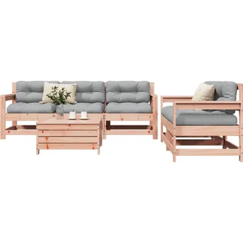 Zahradní sestava vidaXL 6dílná zahradní sedací souprava masivní dřevo douglasky [3250823] Barva: Přírodní douglaska