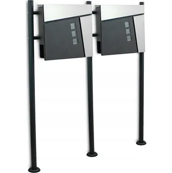 Železářství Šedá poštovní schránka Bituxx Poštovní schránka a držákem na noviny