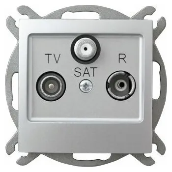 Elektrická zásuvka Anténní zásuvka nástěnná Ospel stříbrná