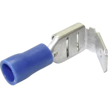 TRU COMPONENTS 1582973 faston zásuvka s odbočkou Šířka zástrčky: 6.30 mm Tloušťka konektoru: 0.80 mm 180 ° částečná izolace modrá 1 ks