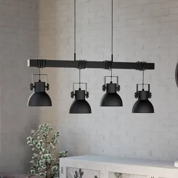 EGLO Závěsné světlo Shirebrook, čtyři zdroje, černá 4 x 40 W - Doprava zdarma