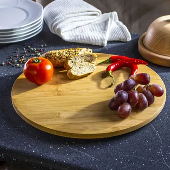 Kuchyňské prkénko Otočné bambusové prkénko na sýr a svačinu ROTATIVO 35 cm