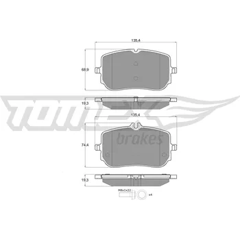 Brzdová destička Sada brzdových destiček, kotoučová brzda TOMEX TX 19-48