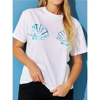 Oblečení a móda Sinsay - Tričko s lesklým potiskem - bílá - 958CG-00X - 958CG-00X-S