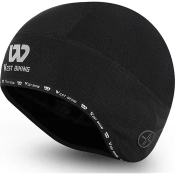 Čepice WEST BIKING Cyklistická čepice s otvorem pro sluchátka ČERNÁ