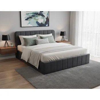 Postel Elvisia Manželská postel AVENA s výklopným roštem | šedá 140 x 200 cm