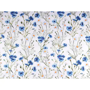 Bavlněná látka / plátno květy, barva (1336) bílá