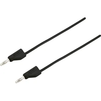 Měřicí kabel VOLTCRAFT MSB-300 měřicí kabel lamelová zástrčka 4 mm silikon 1.00 m černá 1 ks