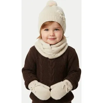 Čepice Set čepice, tunelová šála a rukavice Mayoral 10019 Béžová 6M