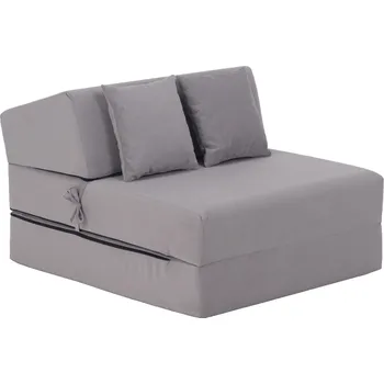 Ložnicová sestava Skládací matrace/křeslo, 2v1, světle šedá, PELOS