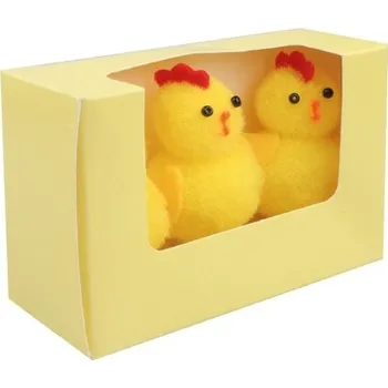 Velikonoční dekorace Velikonoční kuřátka v krabičce - 5,5 cm - 3 ks - 7415