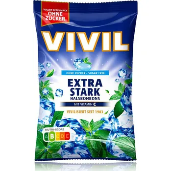 Bonbon VIVIL Extra silné na krk bez cukru s vitamínem C 120g