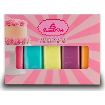 Fondán na dort SweetArt Neon mix vanilkový (5x100 g)