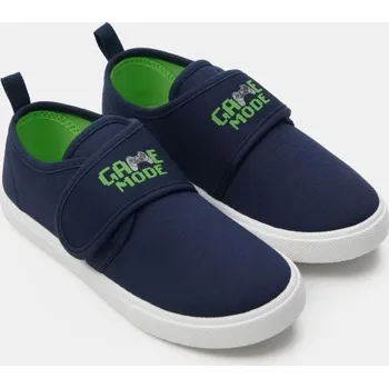 Oblečení a móda Sinsay - Tenisky na suchý zip s fluorescenčním nápisem „Game Mode“ - námořnická modrá - 645GW-59X - 645GW-59X-31