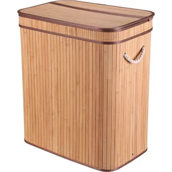Koš na prádlo Koš prádelní - bambusový, s víkem, barva přírodní