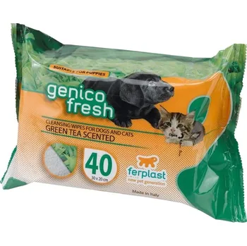 Kosmetika pro psa Vlhčené ubrousky pro štěňata a koťata Ferplast Green Tea (40 ks)