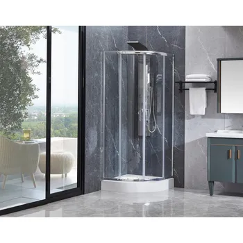 Hopa Olsen Spa Lugo sprchový kout čtvrtkruhový 80x80x195 cm bez vaničky chrom-grape sklo OLBLUGO80CP