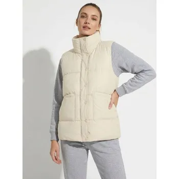 Dámský kabát Sinsay - Prošívaná vesta se stojáčkem - béžová - 327HC-02X - 327HC-02X-XS
