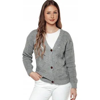 Dámský svetr DStreet dámský svetr šedý klasický ke kyčlím univerzální velikost