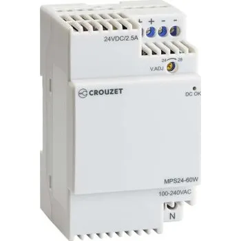 spínaný zdroj Crouzet Spínaný Napájecí zdroj na lištu DIN, výstup: 24V dc, 2.5A, vstupní: 100V ac
