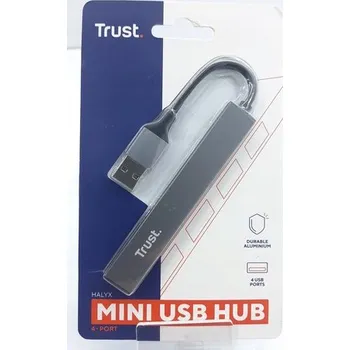 USB hub TRUST HUB 4 porty USB 2.0 hliníkový mini slim Halyx 23786