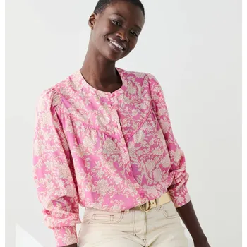 Dámská halenka Halenka na knoflíčky s potiskem růžová/režná 50