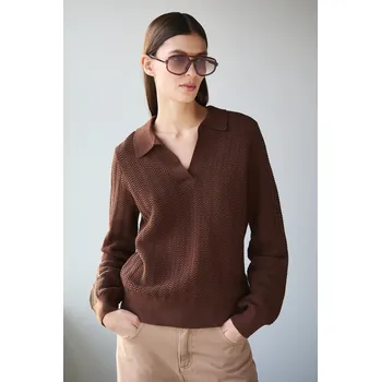 Dámský svetr Bavlněný svetr Medicine RS26-SWD200 hnědá 89X, vel. XL