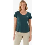 QUECHUA Dámské turistické tričko NH 500 L MODRÁ|ZELENÁ