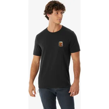 Pánské tričko QUECHUA Pánské turistické tričko s krátkým rukávem NH 100 L ČERNÁ