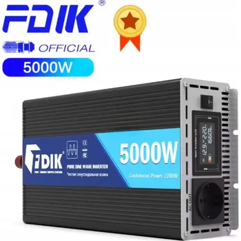 Měnič napětí Měnič Napětí inverter do auta 24 V na 230 V 5000 W, čistá sinusoida