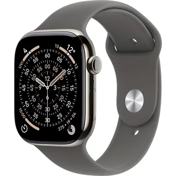 Chytré hodinky Apple Watch Series 11&nbsp;GPS + Cellular 46mm&nbsp;Natural Titanium Case with Stone Grey Sport Band - S/M