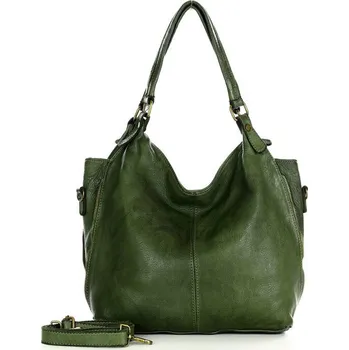 Kabelka GENUINE LEATHER MARCO MAZZINI Kožená kabelka Shopper; zelená