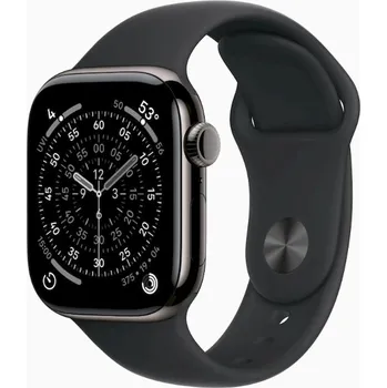 Chytré hodinky Apple Watch Series 11&nbsp;GPS + Cellular 42mm&nbsp;Slate Titanium Case with Black Sport Band - M/L