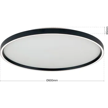 Svítidlo Orion LED stropní svítidlo MASCA, černé, Ø 60 cm, CCT, kov, stmívatelné černá LED 47 W celkem - Doprava zdarma