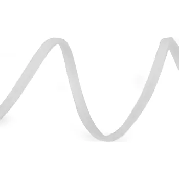 Stuha Sametová stuha šíře 3 mm, střední, 1 bílá