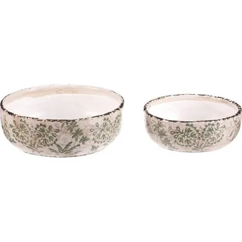 Kuchyňská linka Obal keramický - retro mísa, dekor zeleně, cena za sadu 2 ks