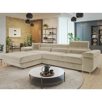 Sedací souprava MOB Rohová sedačka Terazuro Mini (béžová) (s úl. prostorem) (L)