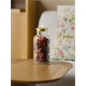Svícen Sinsay - Skleněný dekorativní svícen se sušenými květinami ve tvaru lahve - vícebarevná - 614HZ-MLC - 614HZ-MLC-ONE