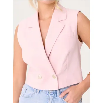 Dámské sako Sinsay - Kostýmková vesta - pastelová růžová - 225GA-03X - 225GA-03X-XXL