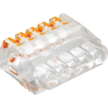 OBO Bettermann 2054458, 61 525 FL, kabelová svorka, 0.2-2.5 mm², kontakty 5, transparentní oranžová, 1 ks