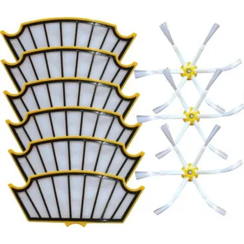 Sada příslušenství pro robotický vysavač HEPA filtry a a kartáčky 6R pro iROBOT Roomba 500 PET 9ks sada