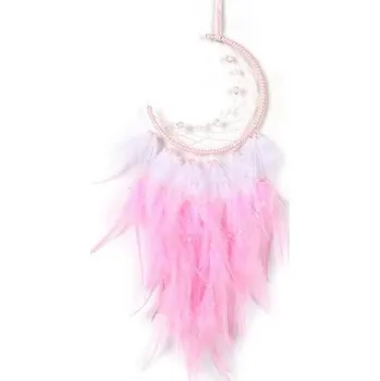 Lapač snů Lapač snů - Svítící - Růžovo bílý půlměsíc