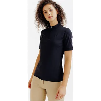 FOUGANZA Dámské jezdecké polo s krátkým rukávem Héritage L ČERNÁ