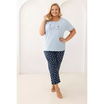 Pánské pyžamo DÁMSKÉ PYŽAMO 733 BIG W/26 Modrá 3xl
