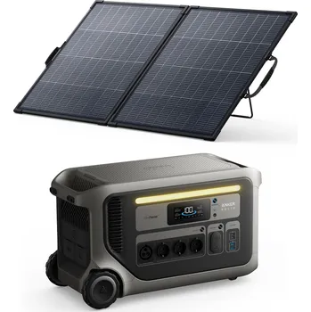 Powerbanka ANKER Sada nabíjecí stanice a powerbanky F3000 s bifaciálním panelem 200 W ŠEDÁ